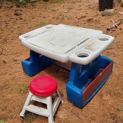 Kids Art/ Picnic Table And Toy Box
