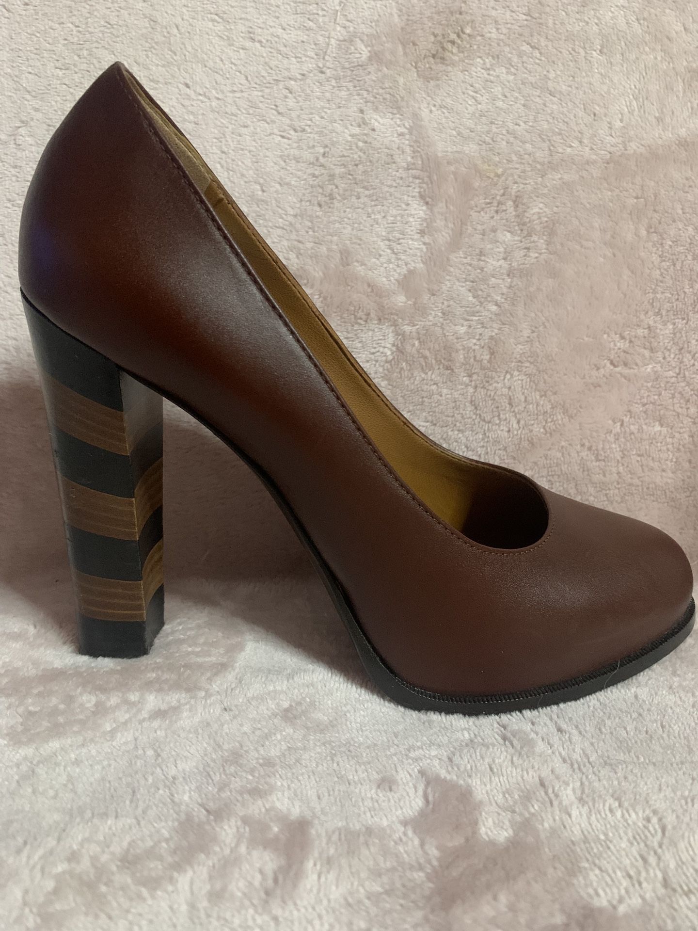 Authentic Fendi Brown High Heel Shoes Size 38