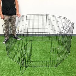 (New) $44 Dog Pet Playpen Gate Fence 8-Panels X (30” Tall X 24” Wide)