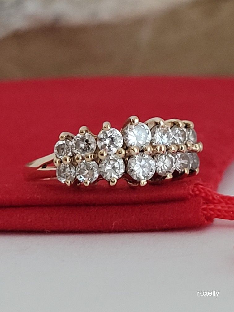 ❤️10k Size 7 Lovely Solid Yellow Gold Cubic Zirconia Tiara Ring!/ Anillo de Oro con Circonita Cúbica! 👌🎁Post Tags: 10k 14k