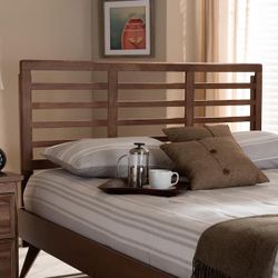 Mid century modern style wood headboard (New in a box)