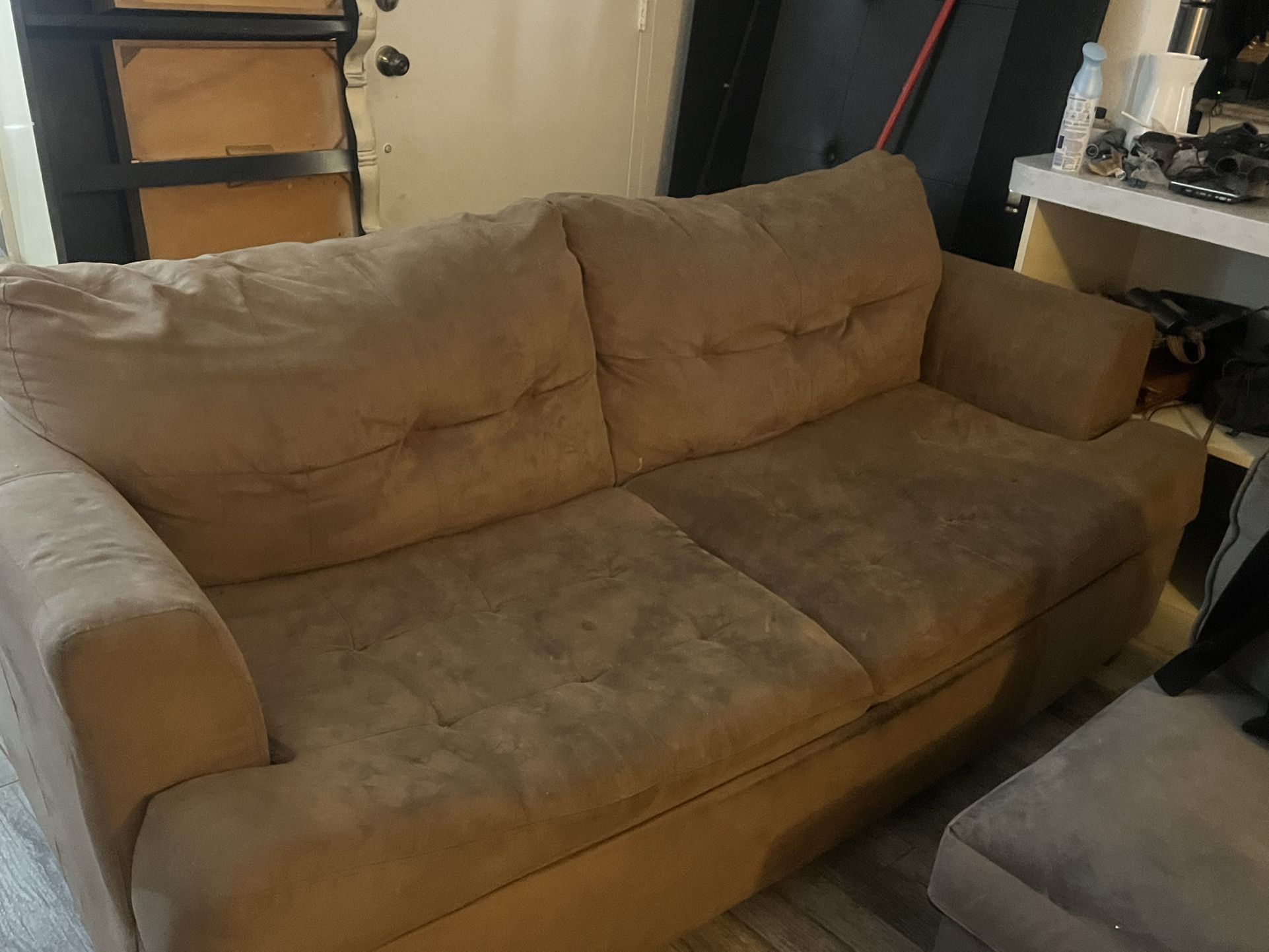 Brown Couch With Bed