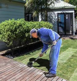 Wheel Rotary Edger Lawn Tool, Grass Edge Trimmer, Sidewalk Manual Lawn Edger, Strong 3 Sections Stainless Steel Handle with Cushion Grip, 58.3-Inch