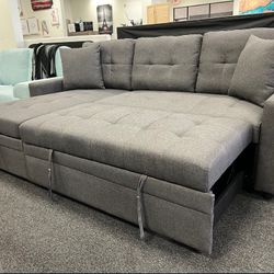 Grey Linen Sleeper Sofa