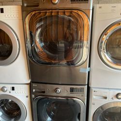 Washer And Dryer Set Mega Capacity Stainless Steel 