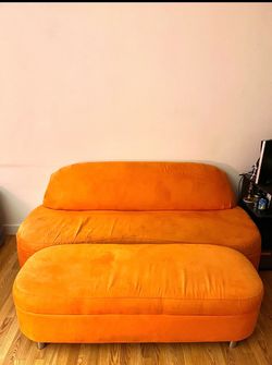 70s orange suede couch!