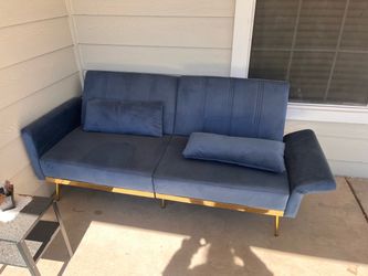 Free blue velvet sofa