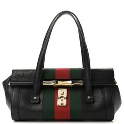 GUCCI Calfskin Web Bamboo Bullet Satchel bag