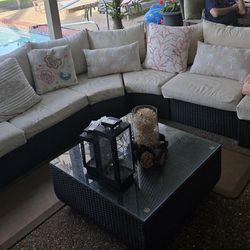 Beautiful outdoor patio sectional set L Shaped with coffee table