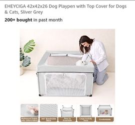 NEW 42 X 42 X 26"  DOG PLAYPEN WITH TOP COVER
