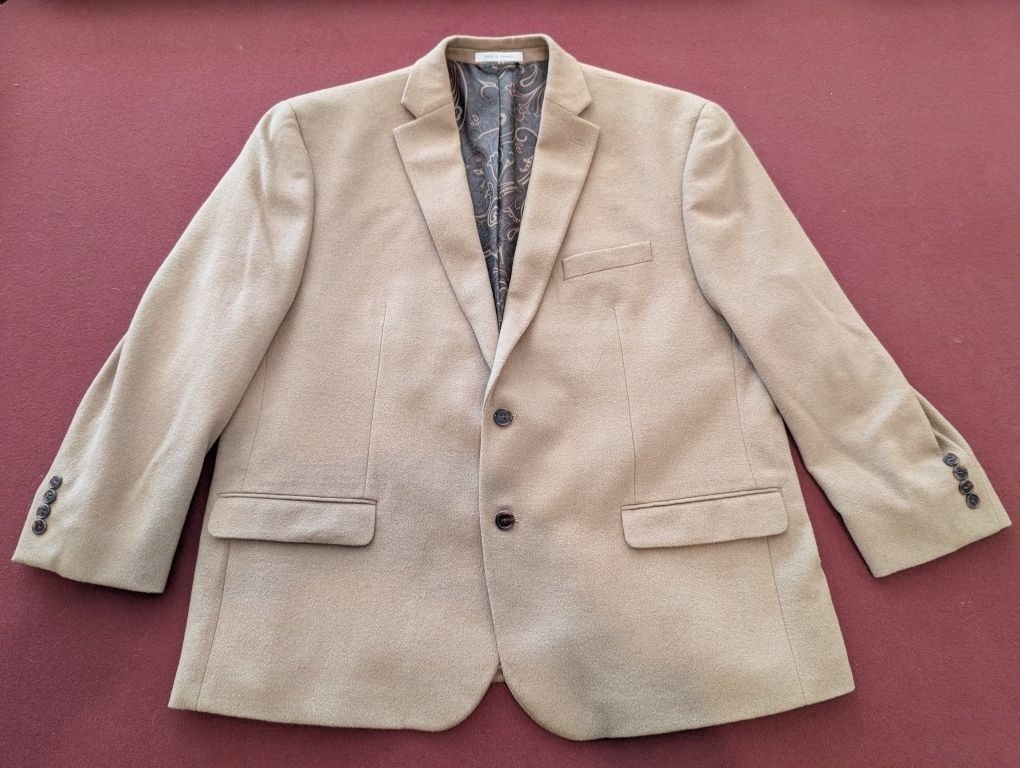Men's Cashmere Blend Ralph Lauren beige sport coat / jacket 48R