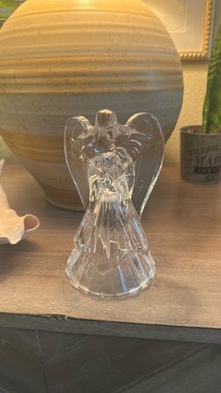 Clear Crystal Glass Angel Candle Holders