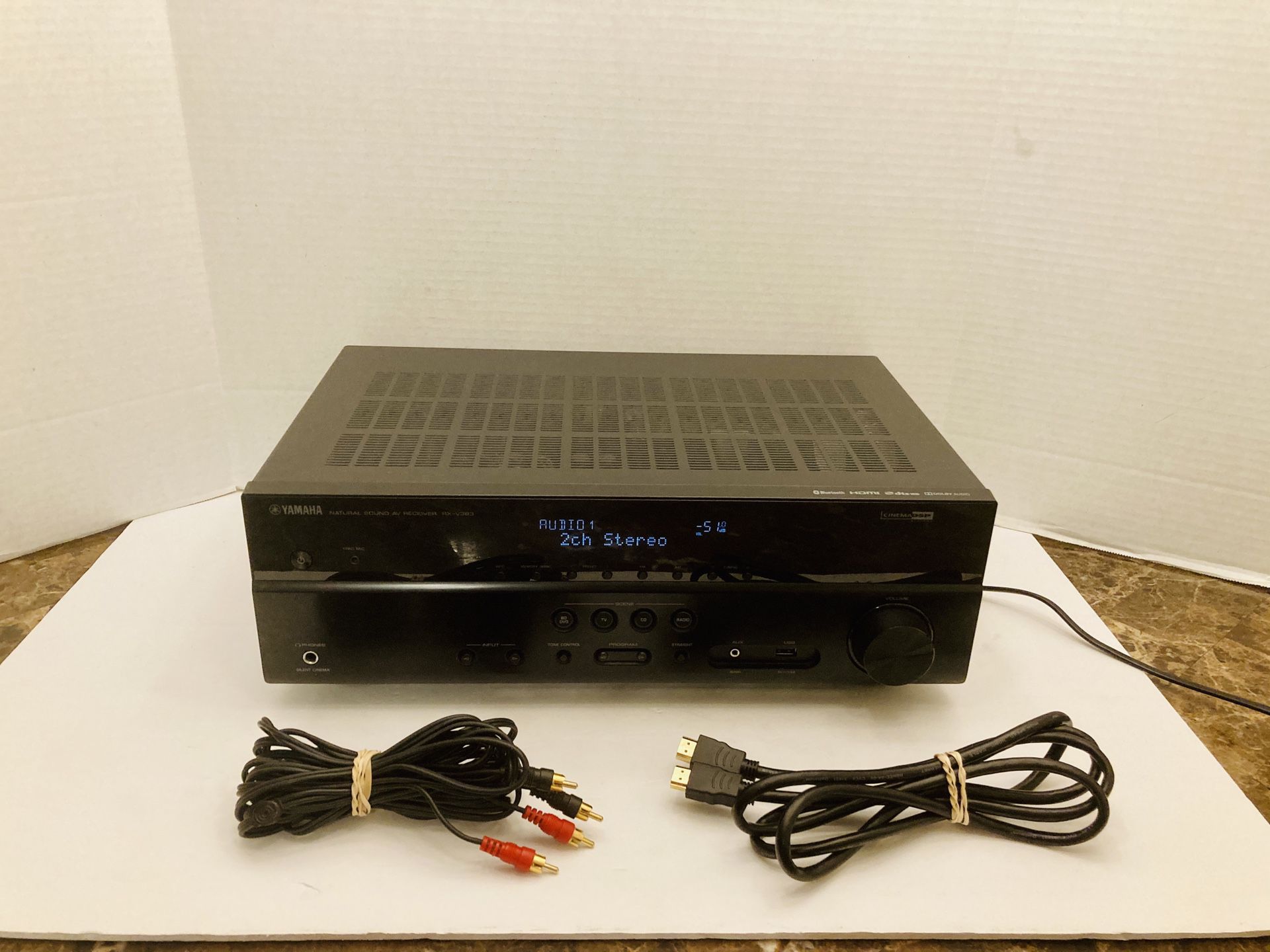 Yamaha RX-V383BL 260 Watt 5.1-Channel 4K Ultra HD AV Receiver with Bluetooth 260 Watt