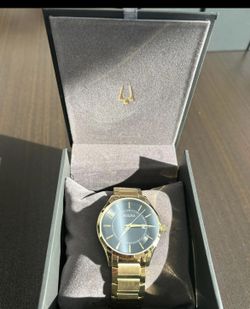 Men Bulova Gold Watch 