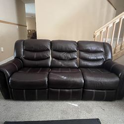 Dark Brown leather couch 