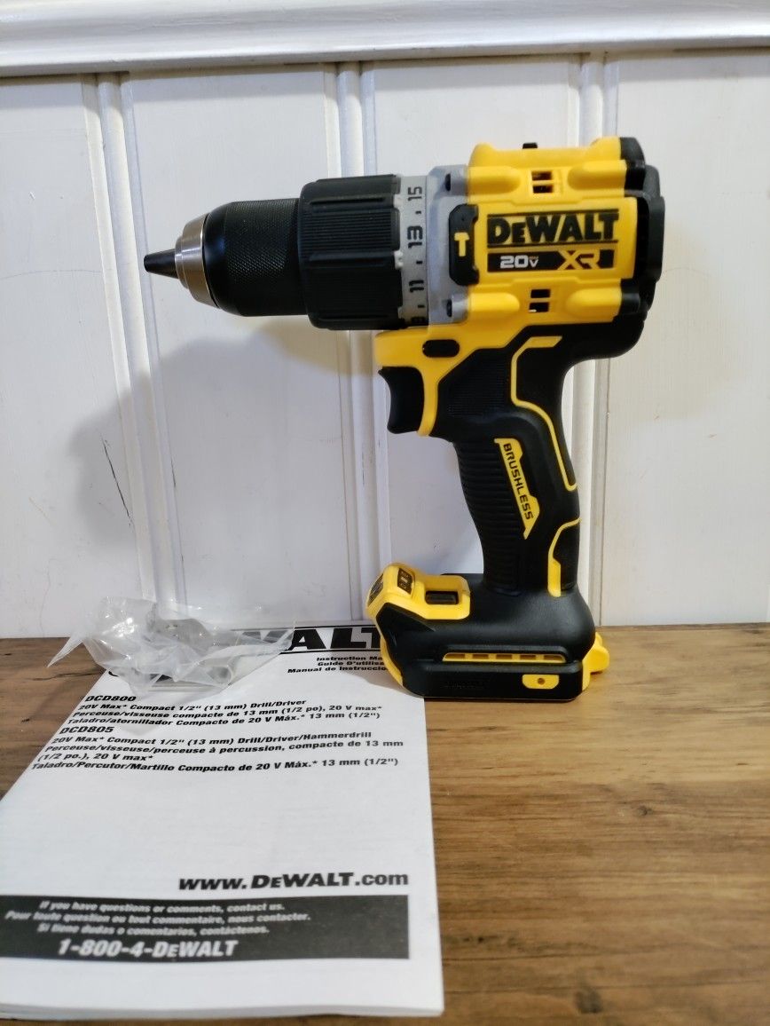 20V DeWalt MAX* XR® Brushless Cordless 1/2 in. Hammer Drill/Driver (Tool Only)