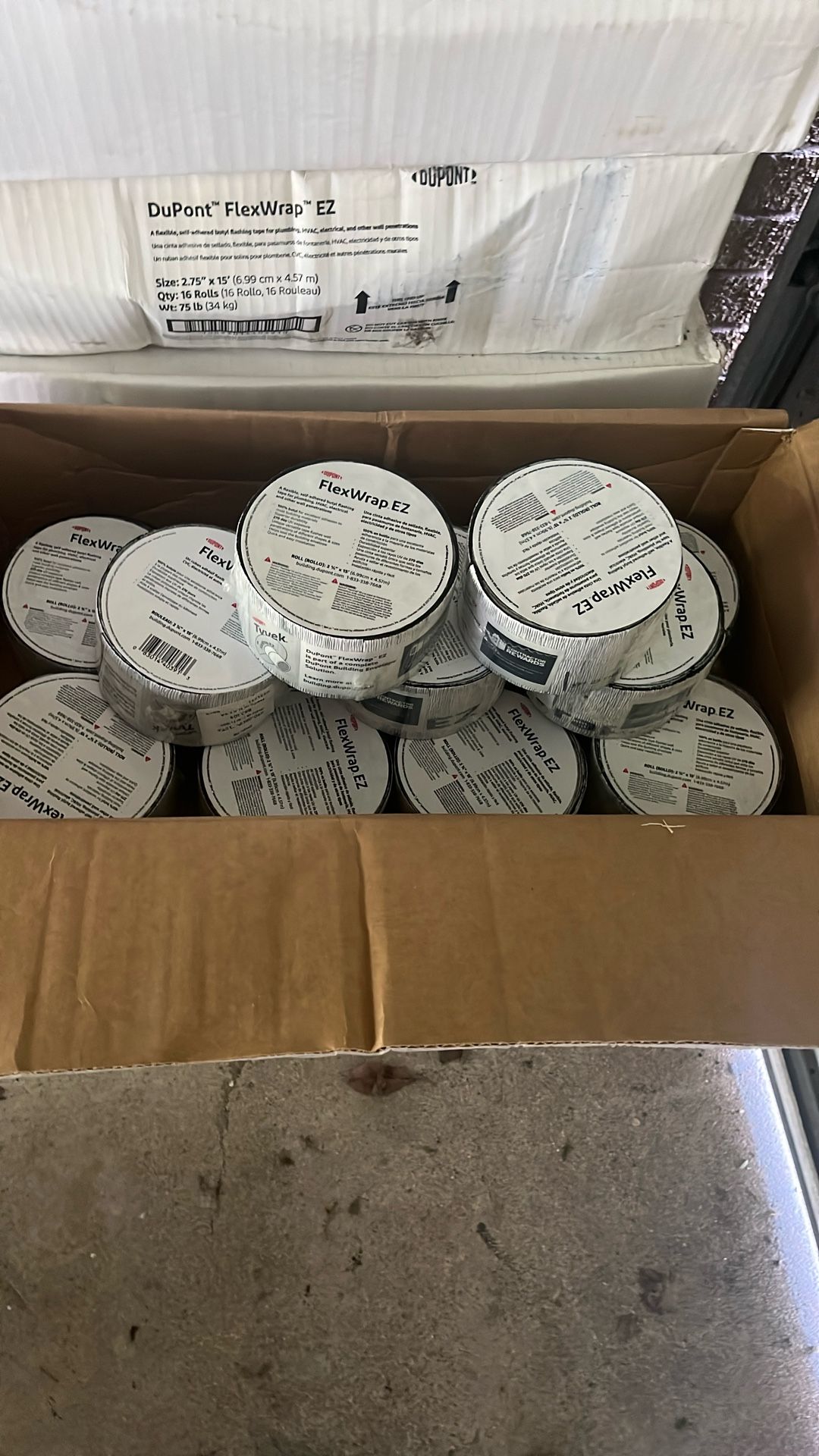 Tyvek Flexwrap EZ 2.75” X 15’ $75/Box or $7/roll