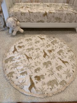 Crane Baby Cotton Quilted Reversible Tummy Time Playmat