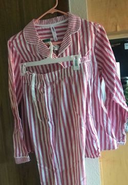 New Small Pink and White Striped Pajama Set