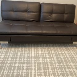 Faux Leather Sleeper Couch/Futon