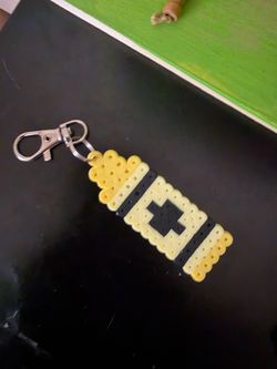 Crayon Pixel Art Perler Bead Keychain - 2 pack