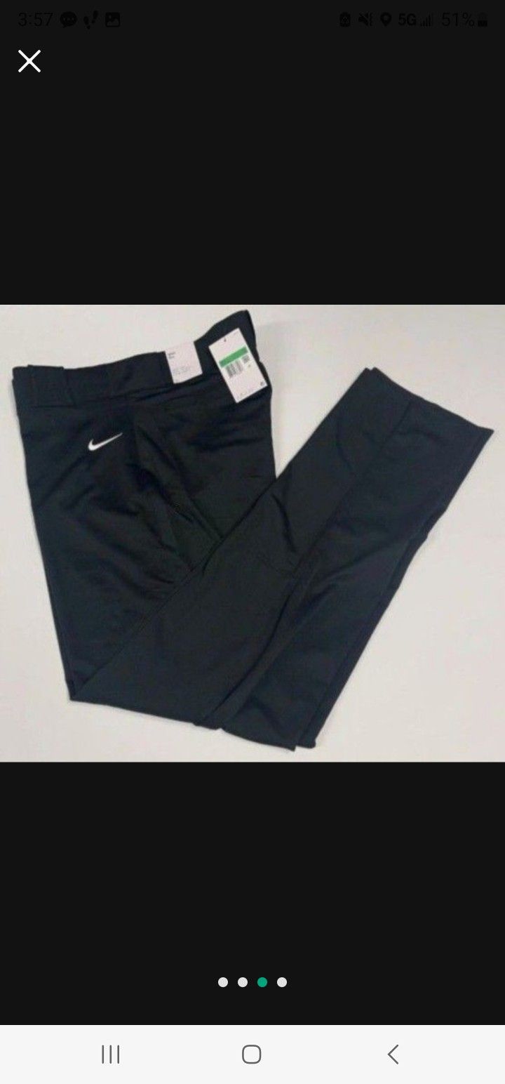 Brand New Nike Vapor Black Long Baseball Pants Youth Kids Size Large