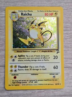 🔥 VINTAGE HOLO RAICHU — BASE SET 2 — #16/130 🔥