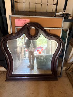 Ornate Wood Framed Wall Mirror