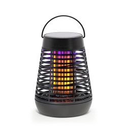 Solar Bug Zapper Lantern with Flame Light