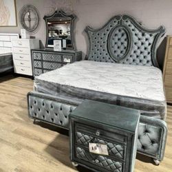 Brand New Bedroom Set Queen or King bed dresser nightstand and mirror chest option 
