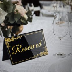 Reserved Acrylic Table Sign  10-pack