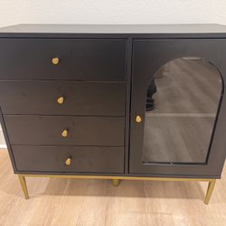 37.7" Wide 1-Door Accent Cabinet with 4 Drawers