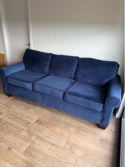 Velvet Blue Sofa Bed with Matress