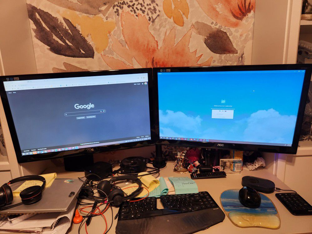 Dual 27" Monitors With Desk Mount