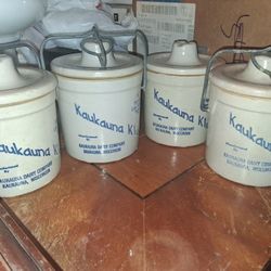 Vintage Kaukauna Klub Ceramic Crocks Set of 4