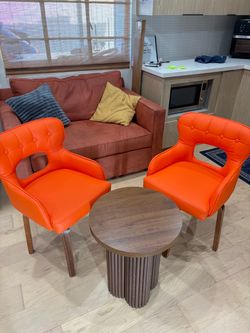 Trendy orange chairs