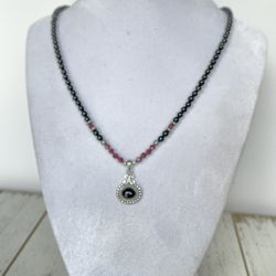 Beautiful  Necklace  With  Silver  925 Pendant  And Claps  18” Inches Long 
