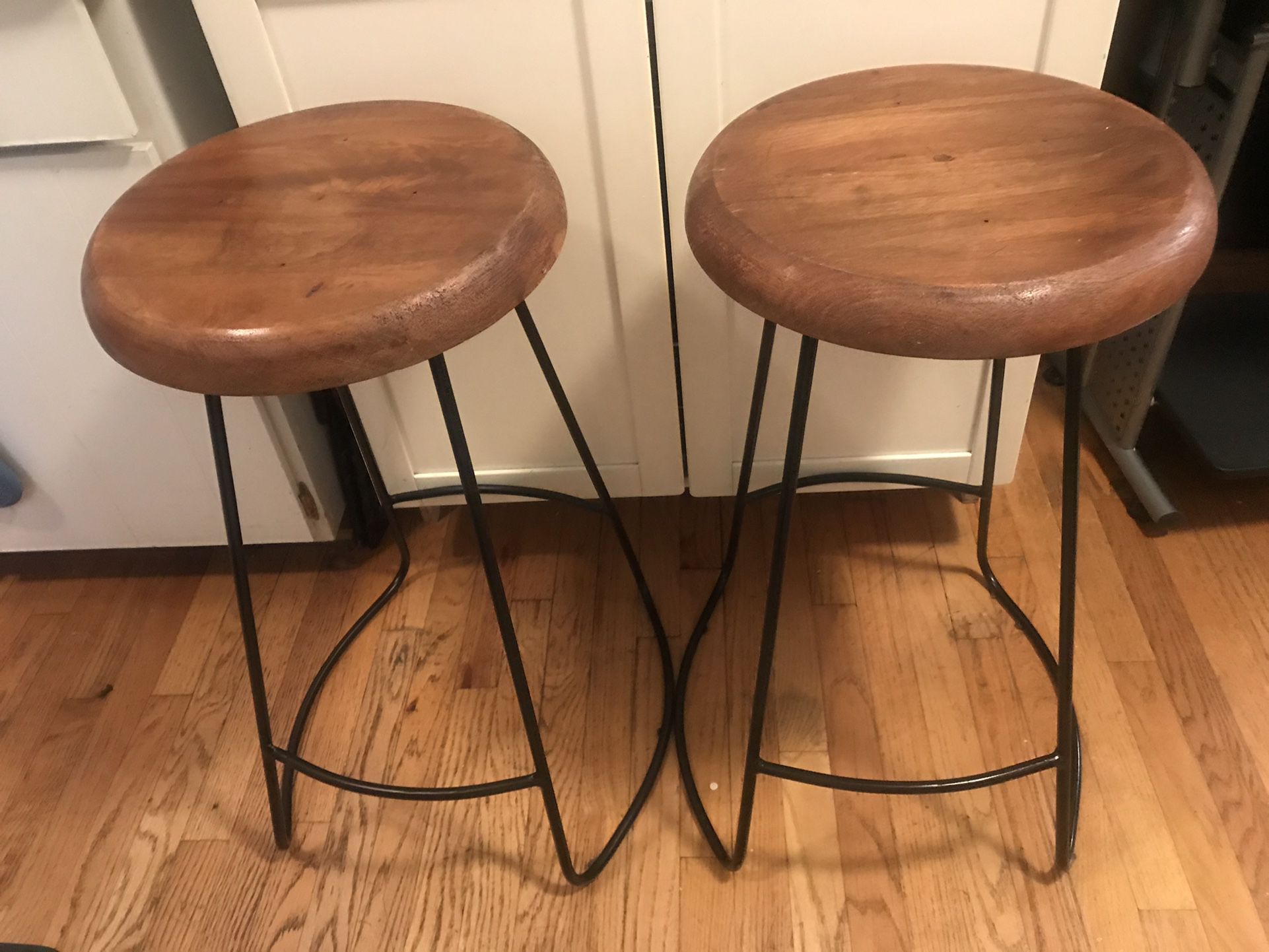 Like-new Wooden Seat Bar Stools ($30 each)