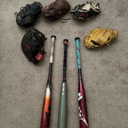 Baseball Bats And Gloves