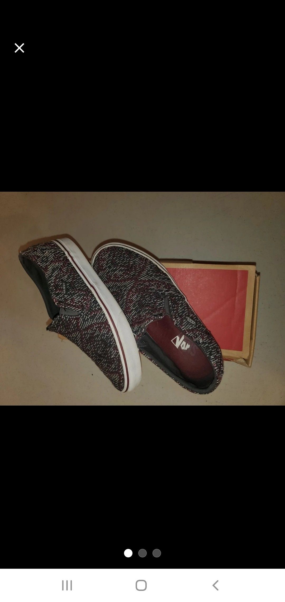 Size 7.5 Black & Burgundy Vans