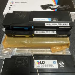 Bundle toner cartridges for Dell C2665dnf, six new and two used toner cartridges. 