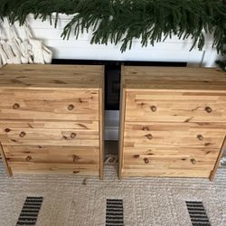 2 - IKEA RAST Pine 3 Drawer Dressers