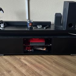 Tv stand with led lights and outlets 