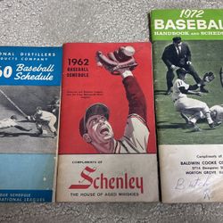 Lot Of 3 Vintage Baseball Schedules 
