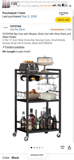 Tutotak bar cart
