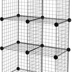 amazon basics 6-Cube Wire Grid Stackable Storage Shelves,