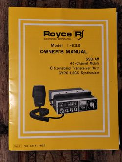 Vintage Royce I-632 CB radio owner's manual