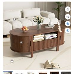 Wooden walnut color coffee table