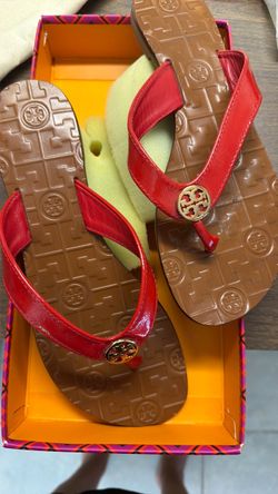 Red Tory Burch flats Leather 8M