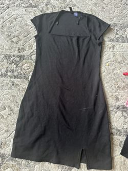 Black sqaure neck dress